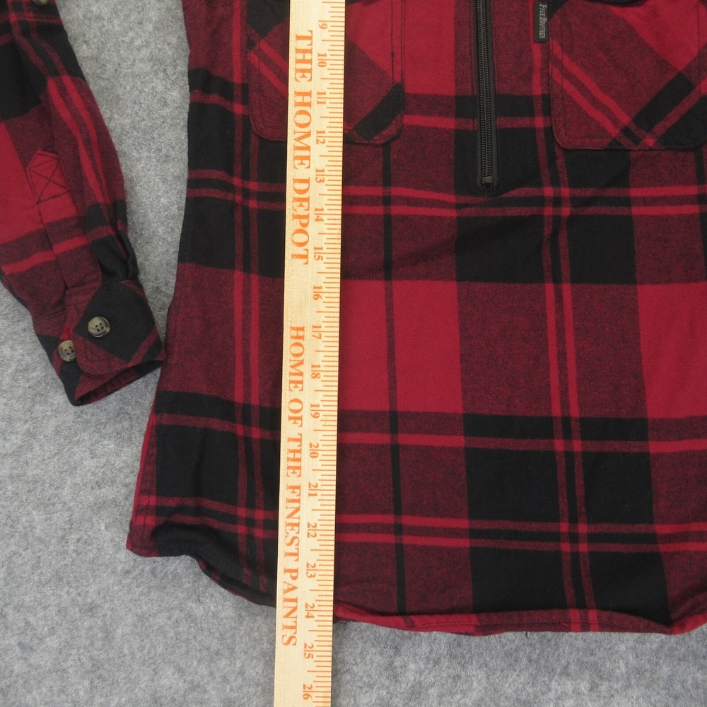 Five Brother‎ Womens Flannel Shirt XS Red Plaid Collared Up Long Sleeve Pullover - Picture 7 of 8
